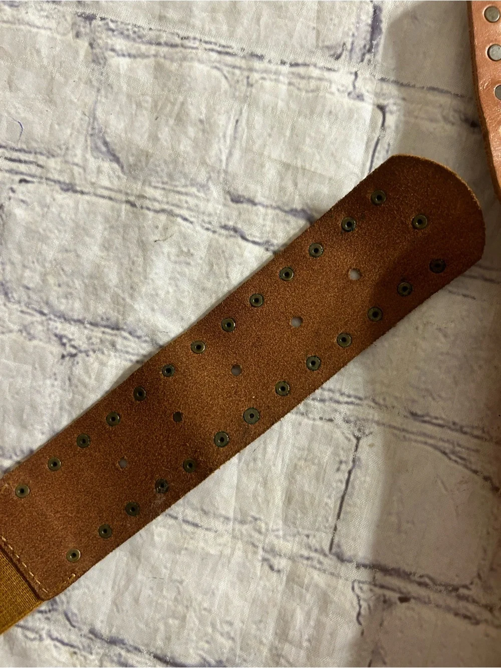 BOHO WESTERN WIDE RUST DARK CARMEL LEATHER BRASS STUDS CORAL MEDALLION BELT